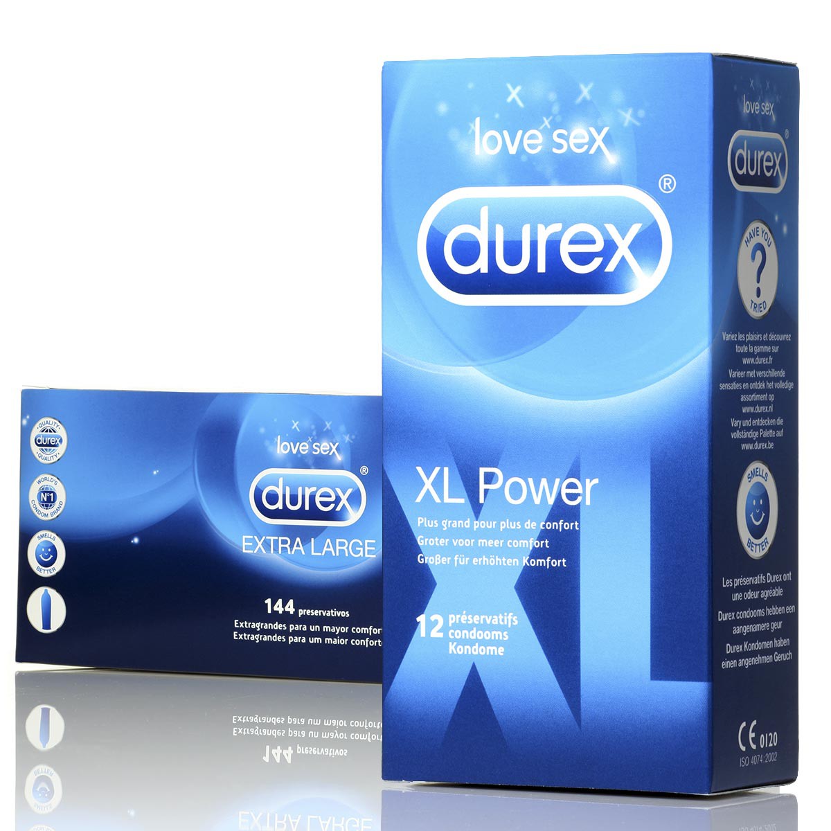 XL & XXL Extra Large condoms Durex latex x12 or x144